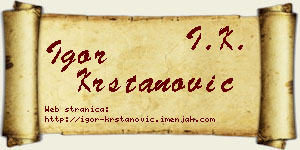 Igor Krstanović vizit kartica